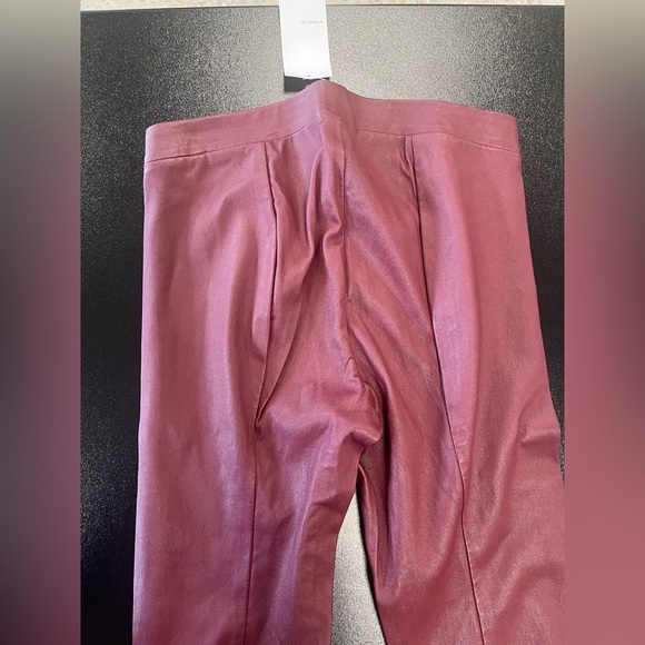 Theory - NWT Wine Colored Lamb Leather Pants Sz S - Picture 9 of 9